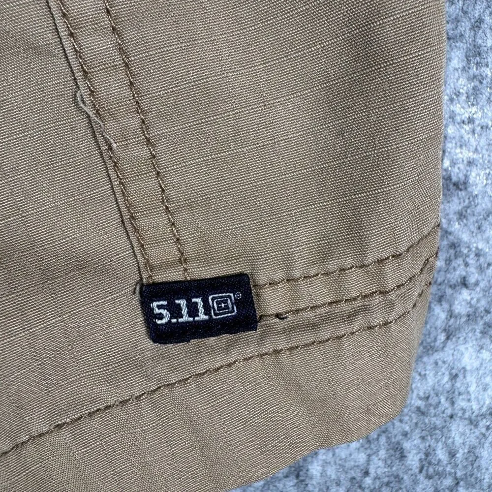 5.11 Tactical Shorts Mens Size 32 Brown Cargo Pockets Rip Stop 9 Inch Inseam
